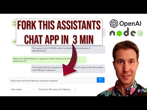 分叉这个 OpenAI Assistant 网络聊天应用程序并学习 API