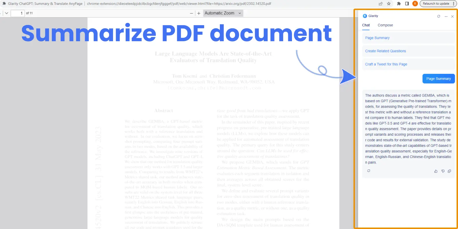 Free PDF Summaries Chat With Your PDFs Powered By ChatGPT Glarity 